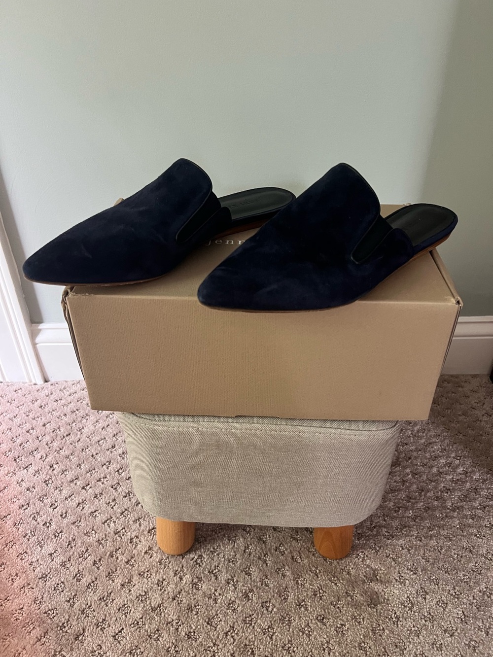 Jenni Kayne navy blue mules